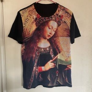 northern renaissance virgin mary print t-shirt